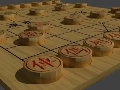 Xiangqi chinese chess board 3D model