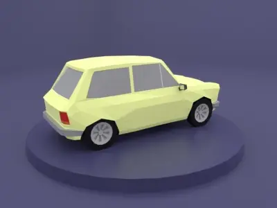 Autobianchi lowpoly 3D model mercedes car Low-poly 3D model