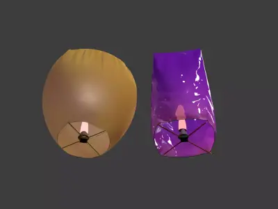 Chinese sky lantern  Low-poly 3D model order