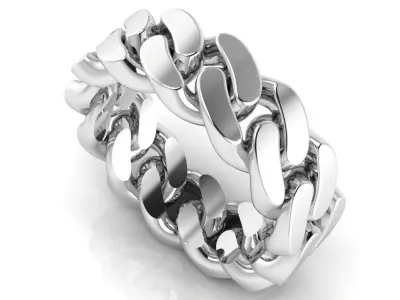 Cuban Link Chain Ring 7 mm Wide  - DIFERENT SIZES 3D print model