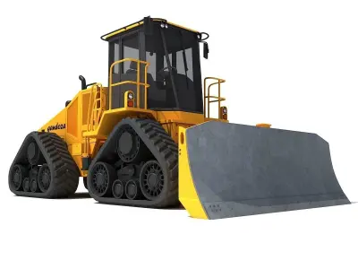 Yellow High Speed Dozer 3D model