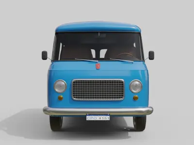 Realistic Vintage Transport Van High-Detail Game-Ready Asset Low-poly 3D model