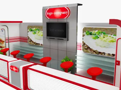 Booth Exhibition Stand a497 3D model
