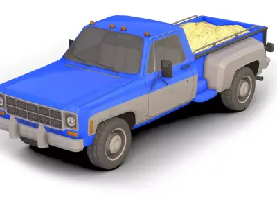 Farm Car Low-poly 3D model