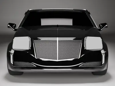 Obsidian LX Executive Black Limousine Car Low-poly 3D model