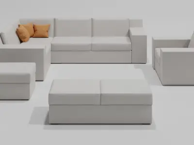 Moderno  furniture set 3D Model Pack