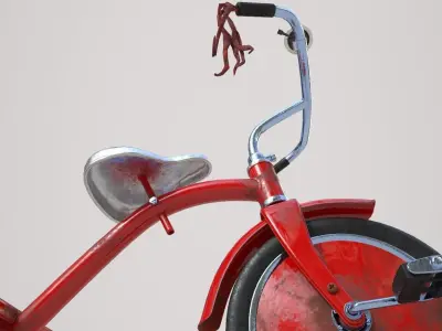 Tricycle Red  Zbrush Model 3D model