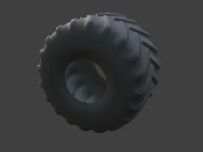 monster truck tire Low-poly 3D model