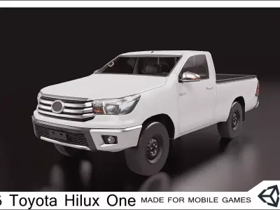 2016 Toyota Hilux one cabin Low-poly 3D model