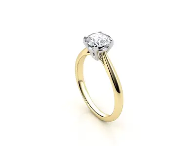 cr-014 solitaire diamond engagement ring gold 3D print model