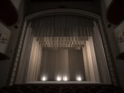 Theater- auditorium - stage - backstage  3D model