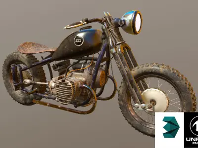 Motocycle heavy  M72  Model low-poly 3D model Low-poly 3D model