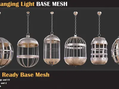50 Hanging Cage Base Meshes - VOL 31   3D model