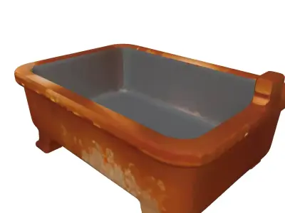 Rusty Enamel Planter Tub Low-poly 3D model