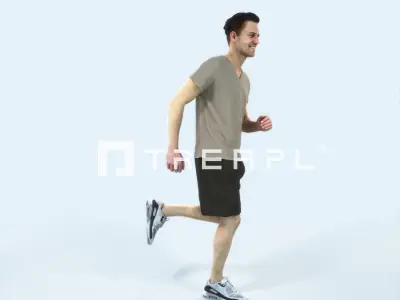 Virtue 02F Running Jogging Football Sports Man Low-poly 3D model