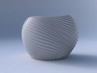 Bowl compressed 2 with bent extruded lines 3 3D print model