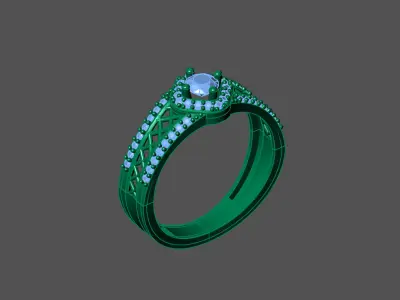 Womens Rings With Stone Ring Ready STL 3DM Models Rings women 3D print model