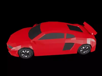 Low Poly Sports Car Pack 3D Model Free low-poly 3D model