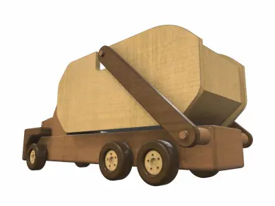 Wooden car toy truck 7 Free 3D model