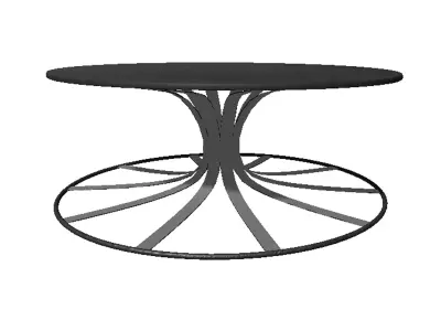 Table 5 coffee with metal base 3D model