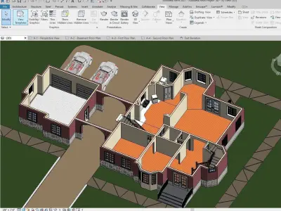 Classical House Design  Low-poly 3D model