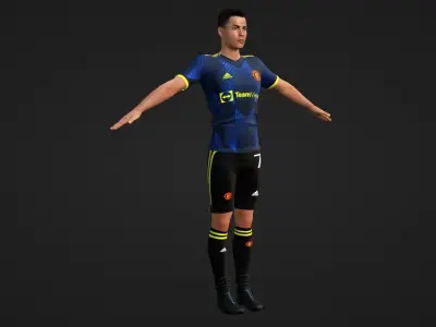 Cristiano Ronaldo - Manchester United Low-poly 3D model