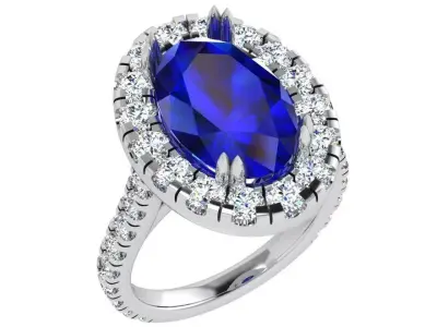 Oval Halo Ring 4547 3D print model