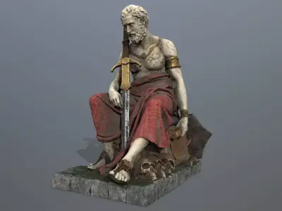 Man Statue 4 Low-poly 3D model