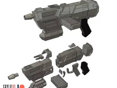 DC-17M Blaster Rifle 3D print model