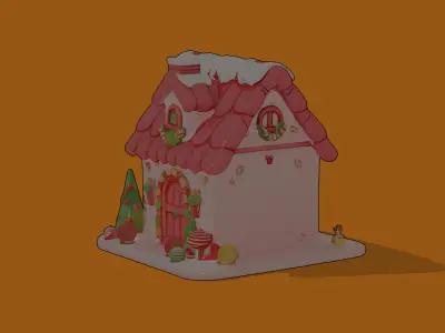 Candy House Low-poly 3D model