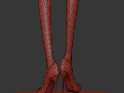 Louboutin Black Patent Leather Shoes 3D model