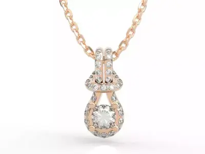 Art Deco Diamond Halo Pendant Collection - jewelry Design CAD 3D Model Pack