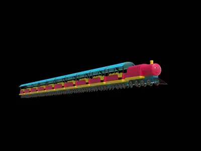 Train Low Poly 3D Model 3D model by LittleRattle