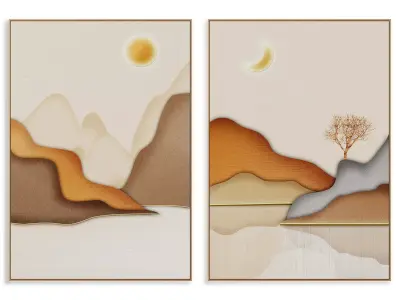 Abstract Painting Frame set 3D model purchase