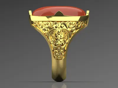 luxury gemstone man gold ring mr0006 3D print model