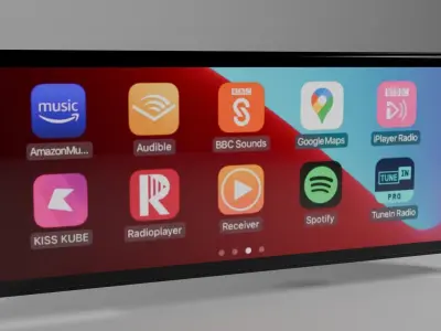 High-Quality 3D Model of a Car Infotainment Screen 3D model