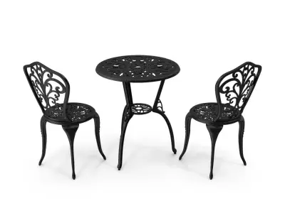 Erik Round Long Bistro Table Set 3D model