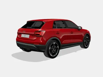 Audi Q2 2017 with interior Low-poly 3D model