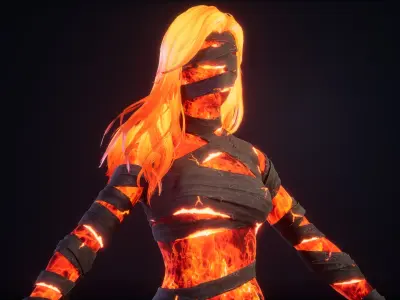 BLAZING MUMMY 3D MODEL Low-poly 3D model