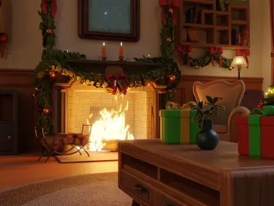 Christmas Decoration Warm Scene Bundle Pack 3D model