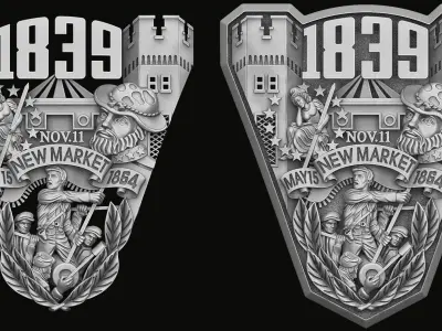 The bas-relief for the ring of the United States 1839 3D print model