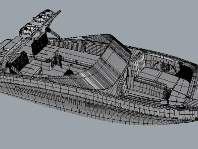 Speed Boat Low-poly 3D model