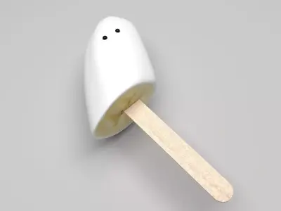 Ghost Banana Cake Pop 3D model