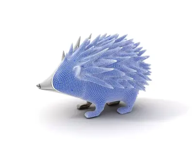 Sleek Metallic Hedgehog model pack Low-poly 3D model