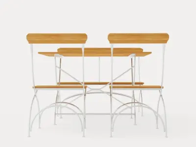 Bryggeri dining set Low-poly 3D model