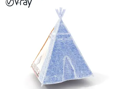 Native American Tipi Tent Model Pack Low-poly 3D model