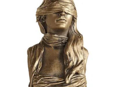 Statue of a blindfolded girl 3D model