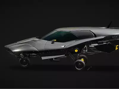  Futuristic Hover Car Sleek Sci-Fi Concept Vehicle Low-poly 3D model