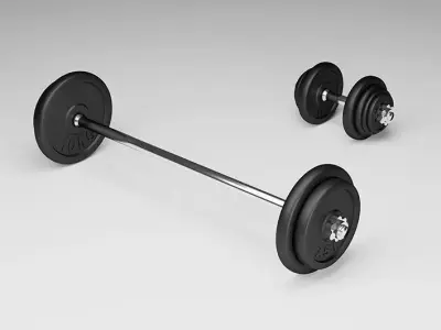 Dumbbells Iron Weights Gym Sport Equipment 3D model