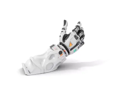 Futuristic Robotic Hand Model Pack with LED Accents Low-poly 3D model